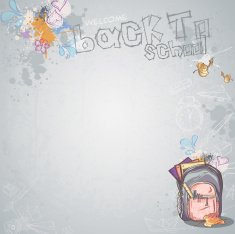 autumn leaves and school backpack