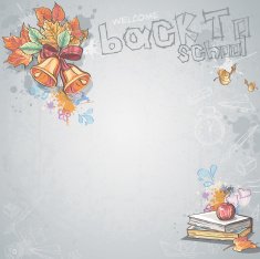 school bells books and apple