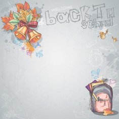 bells autumn leaves and school backpack