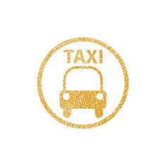 Taxi Sign vector icon with hand drawn lines texture