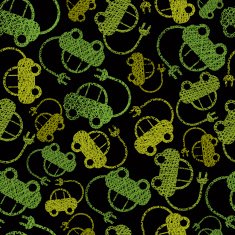 Eco friendly transport seamless background cars pattern