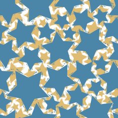 Blue stars seamless pattern geometric contemporary style