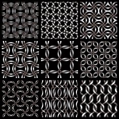 Metal netting seamless backgrounds set