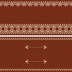 brown vector card with beige ornament