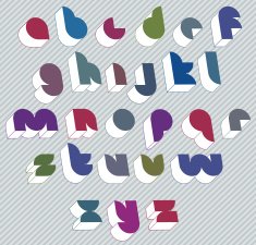 3d futuristic font with good style simple letters alphabet