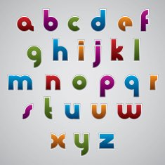 Geometric modern style digital letters alphabet N4