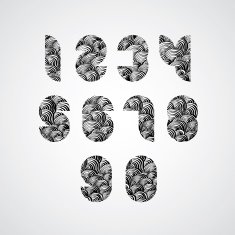 Modern simple shape stylized numbers