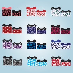 various christmas colorful textured packages gifts set eps10