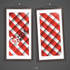 Two Frames Of Picture On A Striped Old Wall N8