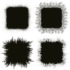 four grunge square frames