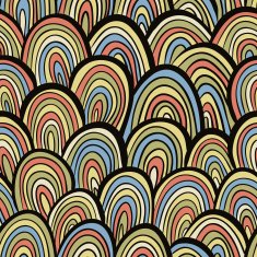 Funky retro style seamless pattern colorful vector background