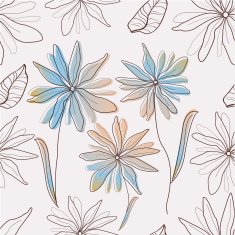 Seamless texture with flowers and butterflies Endless floral pattern
