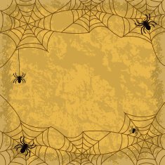Spiders and cobwebs on wall background N2