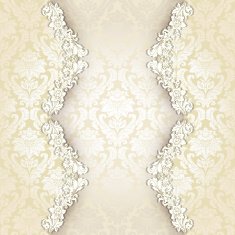 Beautiful vintage damask invitation card
