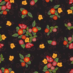 black seamless rose pattern N2