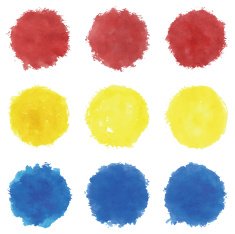 Circular Primary Color Brush Stroke N3