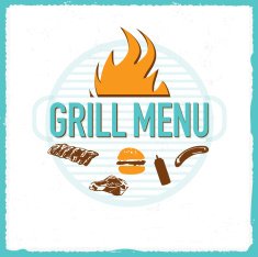 Grill Menu design template assorted bbq meats