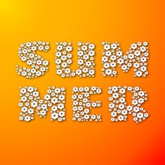 Summer lettering made of paper flowers