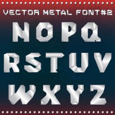 steampunk metal alphabet for design