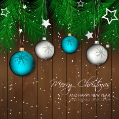 Merry Christmas and Happy New Year vector illustration