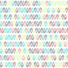 Colorful Ice Cream Pattern on White Background N2