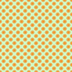 Seamless the orange sun pattern for green background Vector