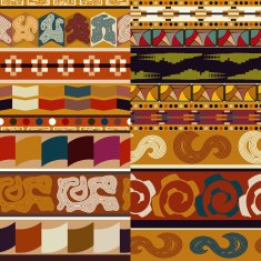 Set graphic seamless ethnic textures