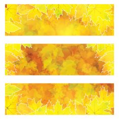 Autumn orange banners with colorful leaves