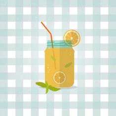 Minimalist lemonade icon in flat style