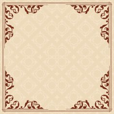 square card with vintage ornament - vector