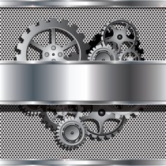 Metallic texture and stainless steel with cog gears