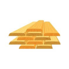 Lumber (timber) stack of wooden planks (bars) vector