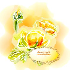 Flower frame background watercolor N2