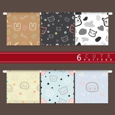 Set of Cute animal seamless patterns