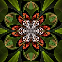 Fabulous symmetrical pattern of the leaves Computer generated N3