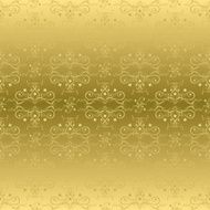 vector golden seamless pattern with flora