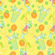 Summer cocktail pattern background N11