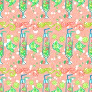 Summer cocktail pattern background N12