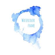 Watercolor blue frame Vector illustration