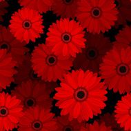 Seamless pattern with red gerbera flowers Vector illustration N2