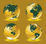 Earth 3D vector gold N2