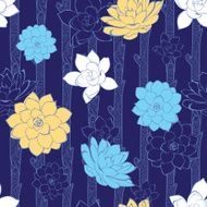 Vector blossoming branches stripes seamless pattern