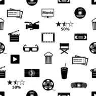 movie and cinema vector icons seamless pattern eps10