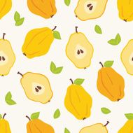 Seamless pattern with quince