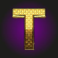 t vector golden letter