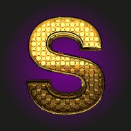 s vector golden letter