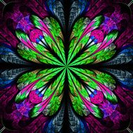 Symmetrical pattern in stained-glass window style N8