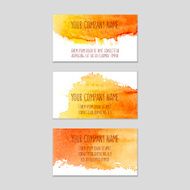 Set of business cards with watercolor background N5