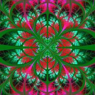 Symmetrical fractal pattern Collection - tree foliage N3