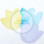 Abstract Watercolor Blue and Yellow Flowers Background